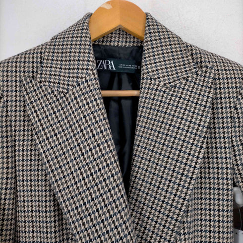 ザラ ZARA ガンクラブチェックダブルテーラードジャケット レディース JPN:XS