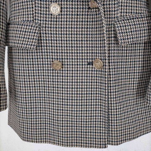 ザラ ZARA ガンクラブチェックダブルテーラードジャケット レディース JPN:XS