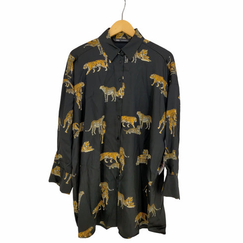 ザラ ZARA FLOWY PRINTED SHIRT 虎柄シャツ レディース import:M