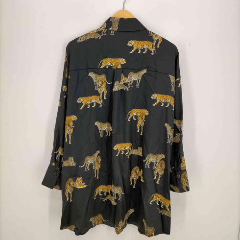 ザラ ZARA FLOWY PRINTED SHIRT 虎柄シャツ レディース import:M
