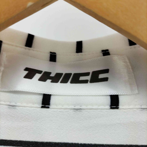 チック THICC ストライプ チェーン ジップショルダー シャツ メンズ