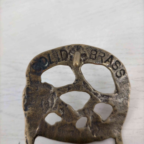 SOLID BRASS ゴールドバックル 花 レザーベルト メンズ