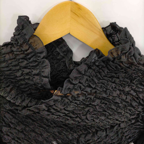 ザラ ZARA Crop Top with Smocked Detail クロップド フリルブラウス レディース import:XS