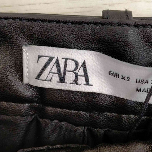 ザラ ZARA フェイクレザー ベルテッド プリーツミニスカート レディース XS