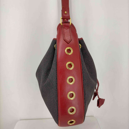 イヴサンローラン Yves Saint Laurent PVC加工巾着ショルダーバッグ レディース
