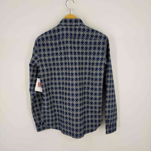 ランバンオンブルー LANVIN en Bleu 千鳥格子スナップボタンシャツジャケット メンズ 48