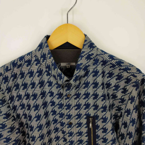 ランバンオンブルー LANVIN en Bleu 千鳥格子スナップボタンシャツジャケット メンズ 48