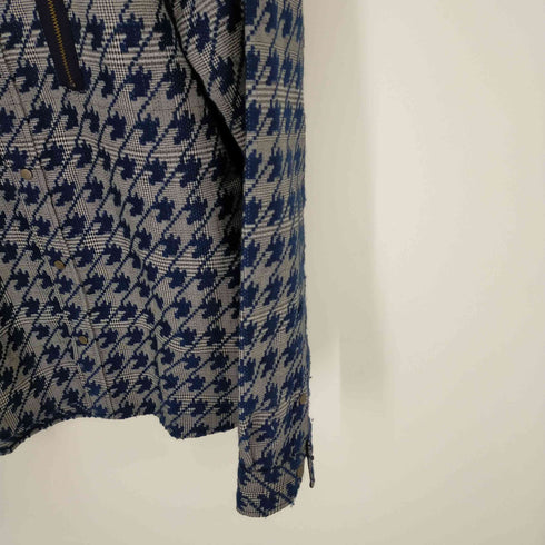 ランバンオンブルー LANVIN en Bleu 千鳥格子スナップボタンシャツジャケット メンズ 48