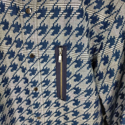 ランバンオンブルー LANVIN en Bleu 千鳥格子スナップボタンシャツジャケット メンズ 48