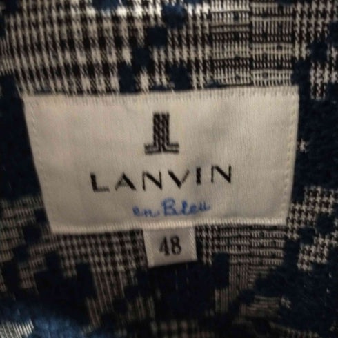 ランバンオンブルー LANVIN en Bleu 千鳥格子スナップボタンシャツジャケット メンズ 48