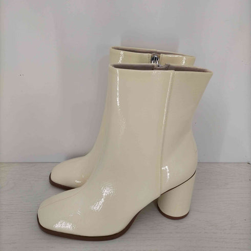 ザラ ZARA Faux-Patent-Finish Heeled Ankle Boots サイドジップ アンクル ヒールブーツ レディース 37