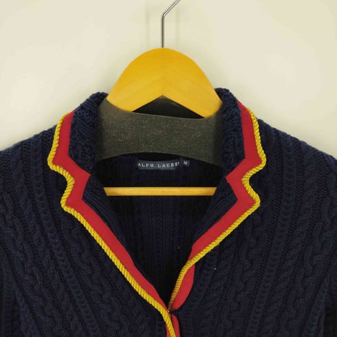 ラルフローレン RALPH LAUREN 金ボタン ケーブル編み カーディガン 縄 レディース JPN:M