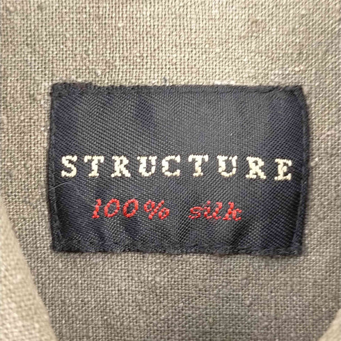 STRUCTURE シルク100% 両フラップ ボタンダウンシャツシャツ メンズ JPN:M