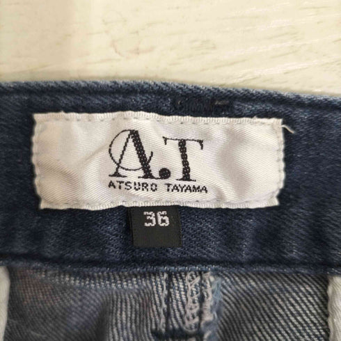 エーティーアツロウタヤマ A.T ATSURO TAYAMA タックワイドデニムパンツ レディース 36