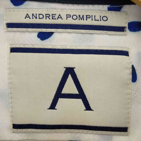 アンドレア ポンピリオ ANDREA POMPILIO 総柄 オープンカラーシャツ メンズ