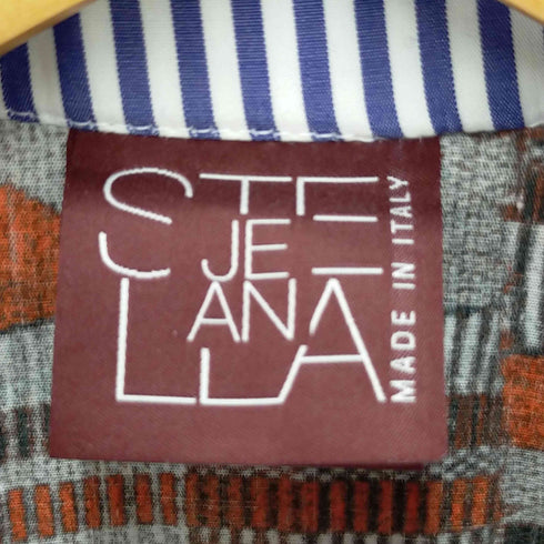 ステラジーン STELLA JEAN 総柄 ストライプ 半袖シャツ メンズ 46