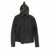 アベイシングエイプ A BATHING APE Leather Shark Full Zip Parka Single Riders Jacket 裏地カモ フルジップ シープ レザー シャーク フーデッド シングル ライダース ジャケット メンズ JPN:M
