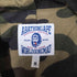 アベイシングエイプ A BATHING APE Leather Shark Full Zip Parka Single Riders Jacket 裏地カモ フルジップ シープ レザー シャーク フーデッド シングル ライダース ジャケット メンズ JPN:M