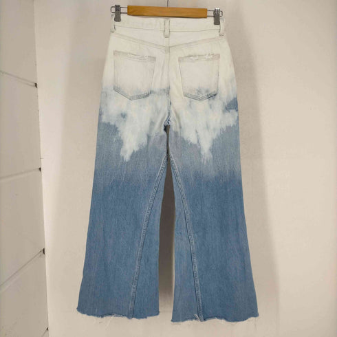 マウジー moussy 立体裁断 カットオフ加工 グラデーションフレアデニムパンツ レディース