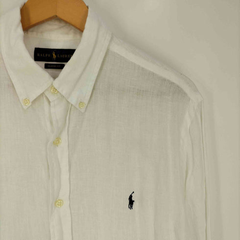ポロラルフローレン POLO RALPH LAUREN CLASSIC FIT ポニー刺繍 リネンボタンダウンシャツ メンズ import:L