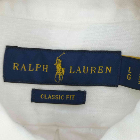 ポロラルフローレン POLO RALPH LAUREN CLASSIC FIT ポニー刺繍 リネンボタンダウンシャツ メンズ import:L