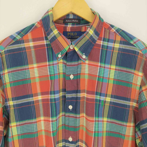 ポロラルフローレン POLO RALPH LAUREN Indian Madras CLASSIC FIT ポニー刺繍 ボタンダウンチェックシャツ メンズ import:L