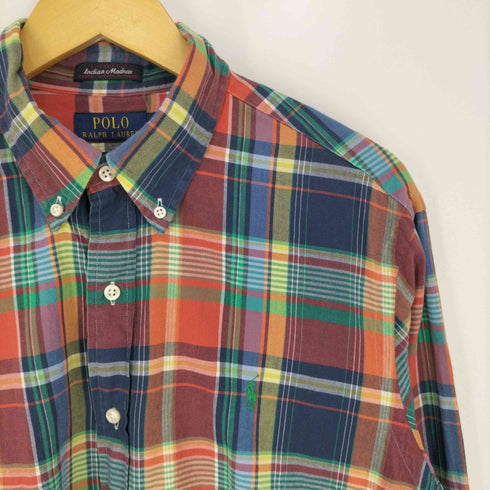 ポロラルフローレン POLO RALPH LAUREN Indian Madras CLASSIC FIT ポニー刺繍 ボタンダウンチェックシャツ メンズ import:L