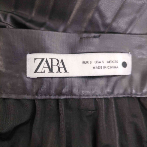ザラ ZARA フェイクレザープリーツスカート レディース S