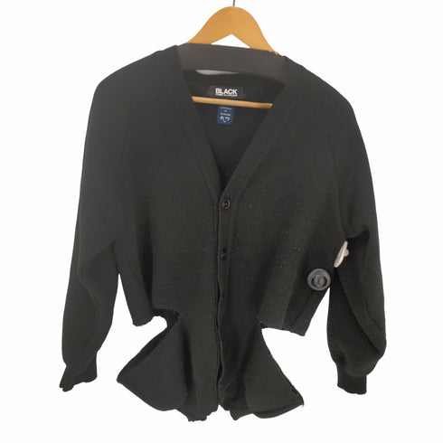 ブラックコムデギャルソン BLACK COMME des GARCONS AD2020 20AW Lochaven oF Scotland カットアウトディティール リブカーディガン メンズ JPN:XL
