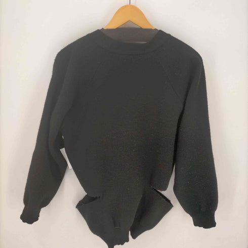 ブラックコムデギャルソン BLACK COMME des GARCONS AD2020 20AW Lochaven oF Scotland カットアウトディティール リブカーディガン メンズ JPN:XL