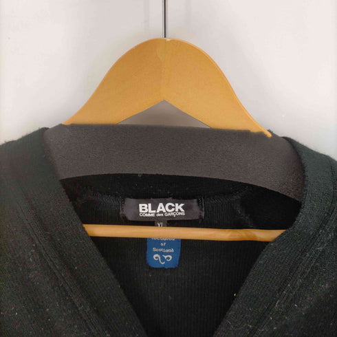 ブラックコムデギャルソン BLACK COMME des GARCONS AD2020 20AW Lochaven oF Scotland カットアウトディティール リブカーディガン メンズ JPN:XL