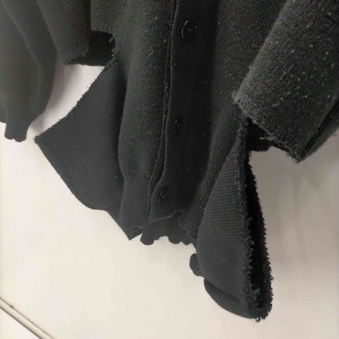 ブラックコムデギャルソン BLACK COMME des GARCONS AD2020 20AW Lochaven oF Scotland カットアウトディティール リブカーディガン メンズ JPN:XL