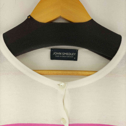 ジョンスメドレー JOHN SMEDLEY シーアイランドコットン ボーダーカーディガン レディース S