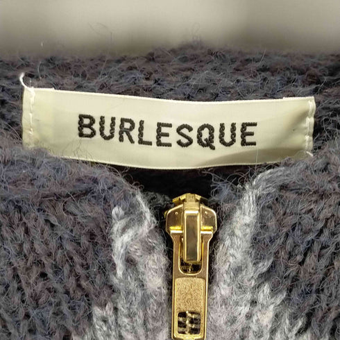 バーレスク BURLESQUE クロップドニットジップアップパーカー 星 スター 切りっぱなし レディース import:M