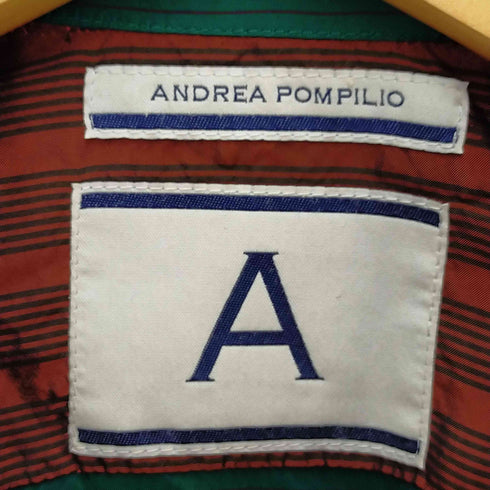 アンドレア ポンピリオ ANDREA POMPILIO ボーダー切替 オープンカラーシャツ メンズ