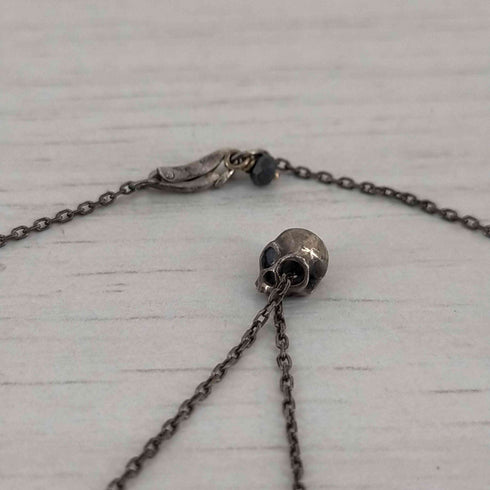 SV925刻印 スカルトップ チェーンネックレス メンズ
