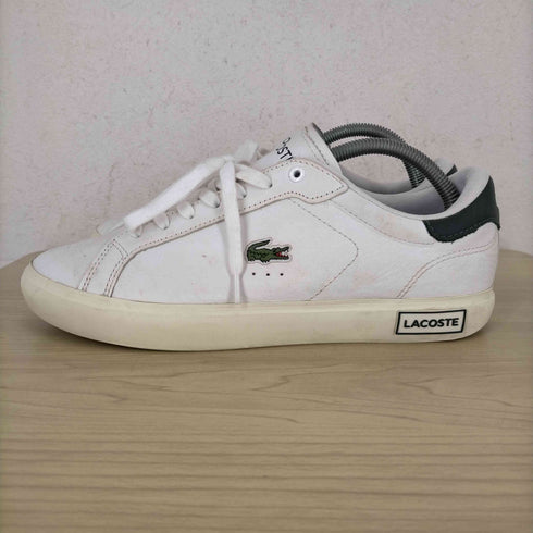 ラコステ LACOSTE POWERCOURT エンボスロゴ レザースニーカー メンズ US:8.5