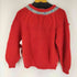 80-90s フラワーデザイン ノーカラーウールカーディガン YURIGAOKA KNIT レディース 140