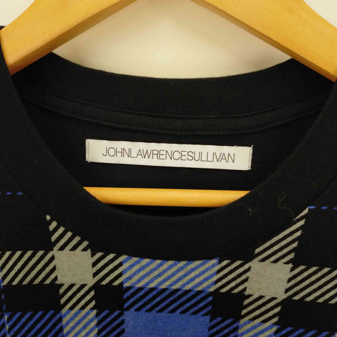 ジョンローレンスサリバン JOHN LAWRENCE SULLIVAN チェック切替 半袖 クルーネック Tシャツ メンズ M