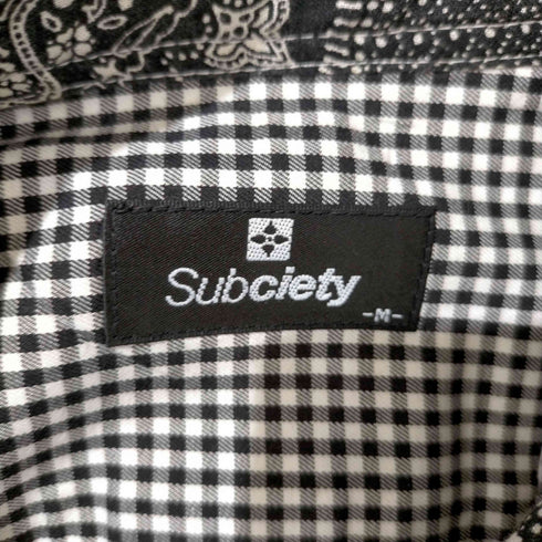 サブサエティ Subciety ロゴ刺繍 ギンガムチェック S/S シャツ メンズ JPN:M