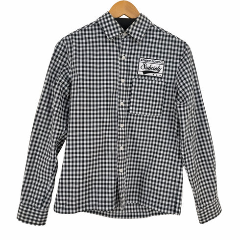 サブサエティ Subciety ワッペンロゴ ギンガムチェック L/S シャツ メンズ JPN:S
