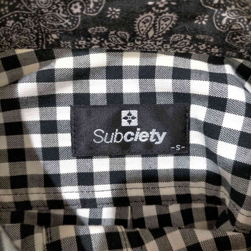 サブサエティ Subciety ワッペンロゴ ギンガムチェック L/S シャツ メンズ JPN:S
