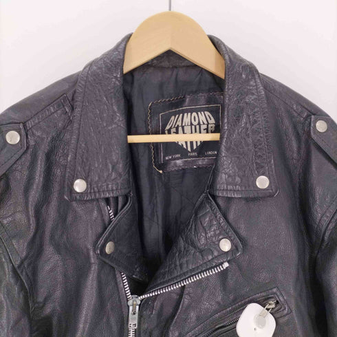 DIAMOND LEATHER 裏地キルティング ダブル ライダースジャケット アメジャン メンズ EUR:46