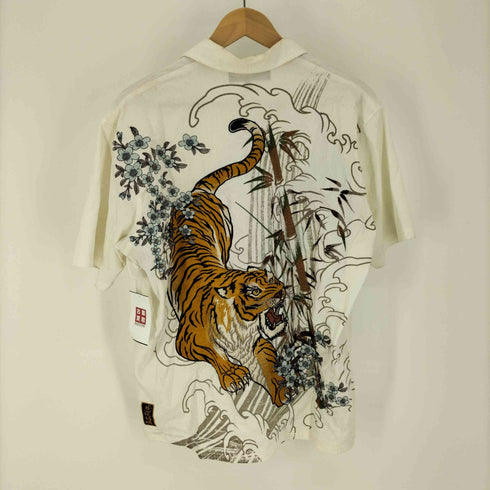 カラクリダマシイ 絡繰魂 19SS 信長の虎 刺繍 オープンカラー S/S シャツ 和柄 刺青 メンズ JPN:L
