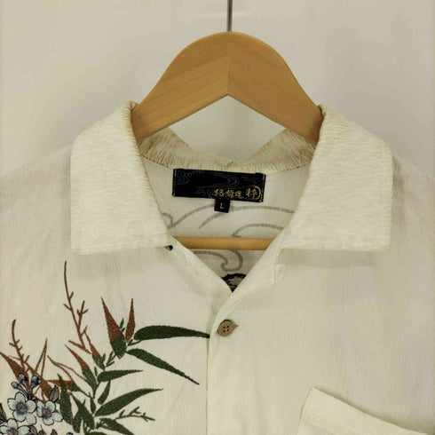 カラクリダマシイ 絡繰魂 19SS 信長の虎 刺繍 オープンカラー S/S シャツ 和柄 刺青 メンズ JPN:L