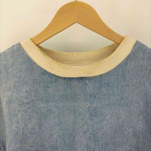 ザラ ZARA Crushed Denim Sweatshirts クラッシュド デニム スウェットシャツ ボロ メンズ import:XL