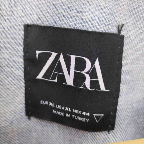 ザラ ZARA Crushed Denim Sweatshirts クラッシュド デニム スウェットシャツ ボロ メンズ import:XL