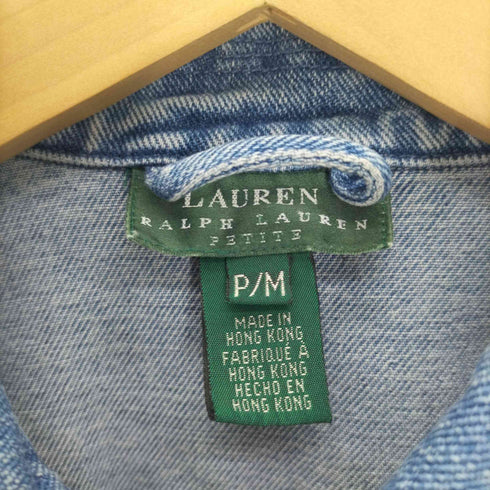 ローレンラルフローレン LAUREN RALPH LAUREN 80-90S デニム カバーオール ジャケット ガチャポケ レディース import:M