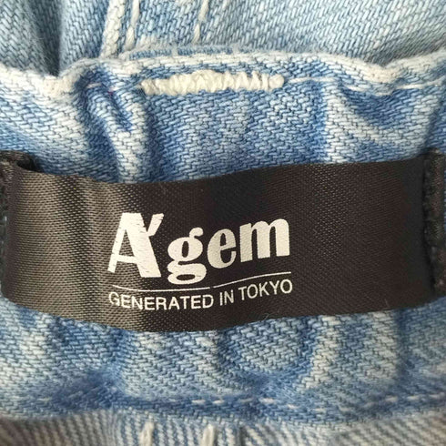 エージェム agem ワッペン ウエストゴム デニム パンツ ユニセックス レディース FREE