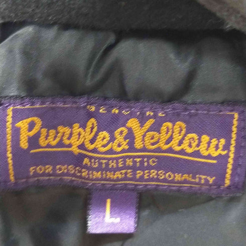 パープルアンドイエロー Purple&Yellow ショルダーデザインチェックベスト メンズ JPN:L
